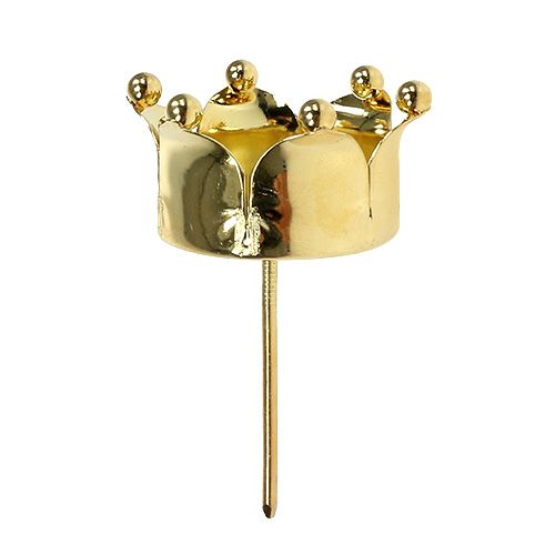 Floristik24 Portacandela corona oro Ø4,8cm 4pz