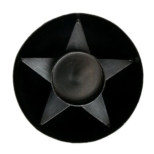 Floristik24 Porta tealight metallo Ø10cm H4cm nero 1p
