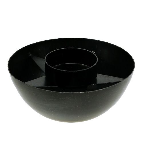 Floristik24 Porta tealight metallo Ø10cm H4cm nero 1p