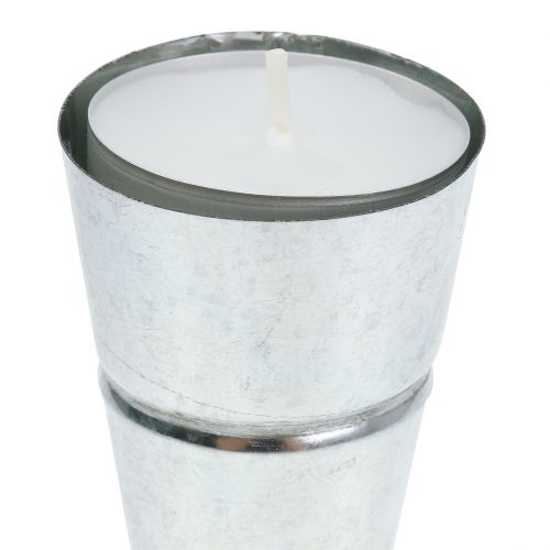 Floristik24 Porta tealight argento Ø4,5cm H14cm 8 pezzi