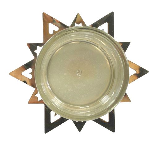 Floristik24 Portacandele stella oro 23,5cm 4pz