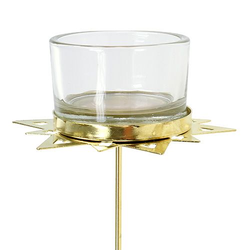 Floristik24 Portacandele stella oro 23,5cm 4pz