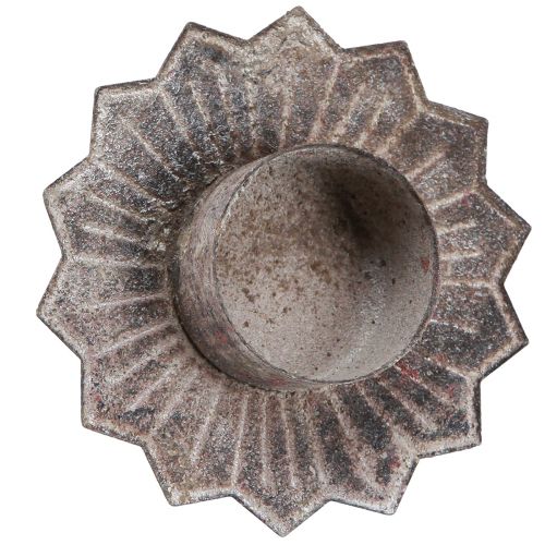 Floristik24 Portacandela vintage portacandela da attaccare grigio Ø9cm H8.5cm 4pz