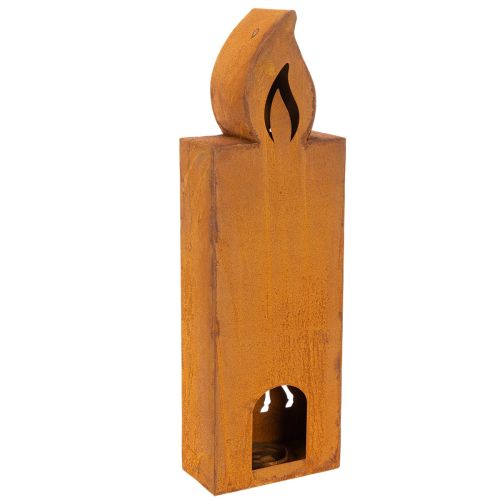 Portacandele natalizio in metallo arrugginito, a forma di cervo, 45x14 cm | Floristik24.it