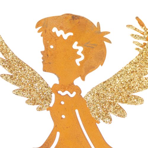 Portacandele natalizio, decorazione a forma di angelo, decorazione effetto ruggine, Ø8cm H18cm | Floristik24.it