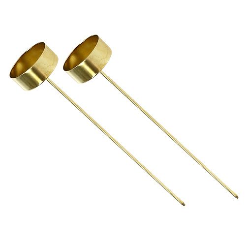 Floristik24 Portacandele da attaccare oro 21cm 8pz