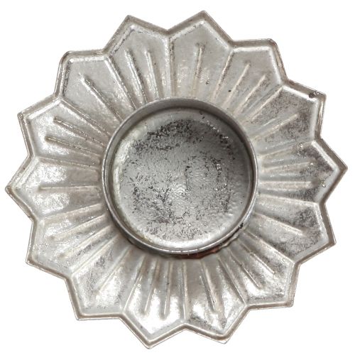 Prodotto Portacandelina da collegare in metallo argentato Ø9cm A9cm 4 pezzi