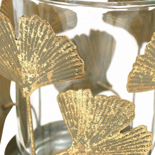Floristik24 Portacandele foglie di ginkgo portacandele in oro ginkgo decorazione da tavola Ø8.5cm