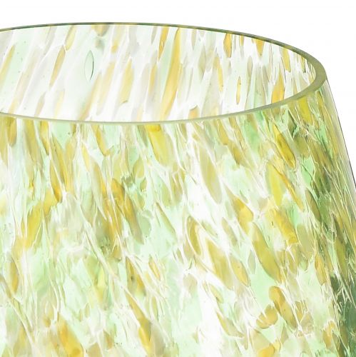 Prodotto Portacandela in vetro decoro giallo verde Ø6,5 cm H10 cm
