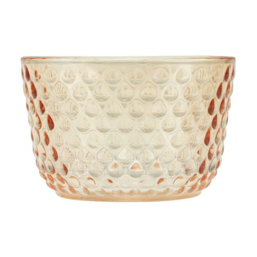 Prodotto Porta tealight lanterna in vetro retrò arancione Ø8cm H5cm 4 pezzi