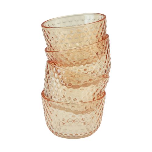 Prodotto Portacandela lanterna in vetro retrò arancione Ø8cm A5cm 4 pezzi