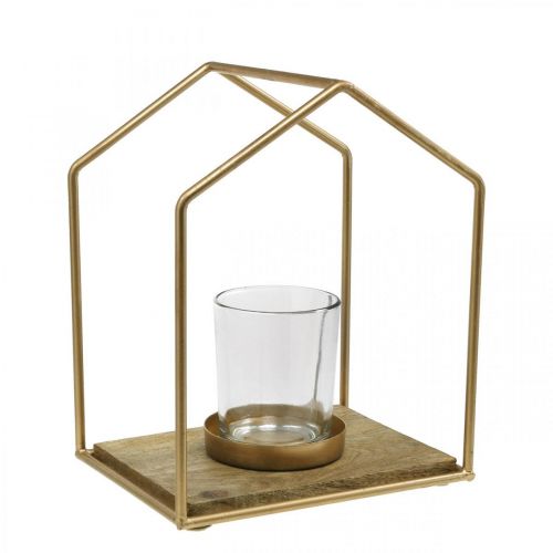 Prodotto Lanterna casa in metallo decorazione tealight candela vetro 20×16×26cm