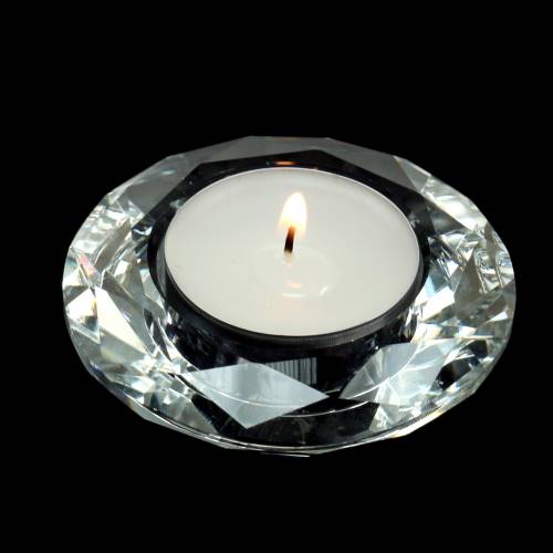 Floristik24 Porta tealight portacandele diamante chiaro Ø7cm