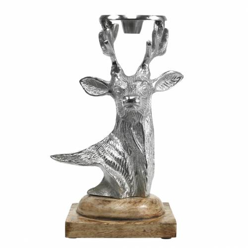 Stag portacandele argento Ornamento Casa delle Corna 4 Cervo CONICI Decor Testa di soccorso 