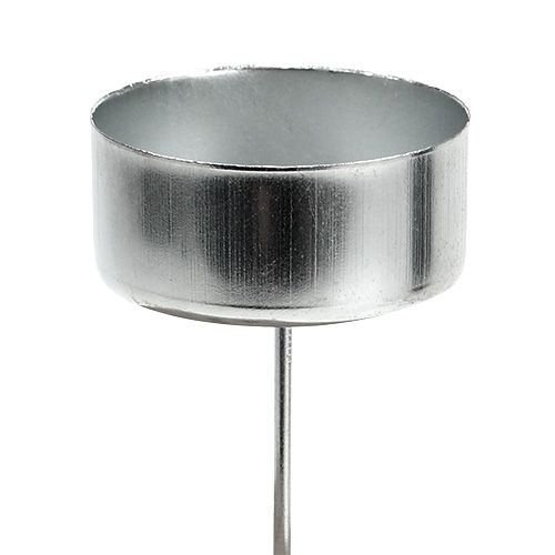 Floristik24 Portacandela argento Ø4cm L7cm 4 pezzi