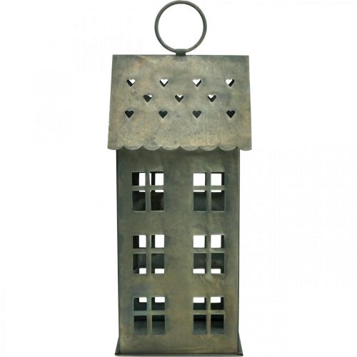 Floristik24 Portacandele Lichthaus Casetta portacandele in metallo H31.5cm