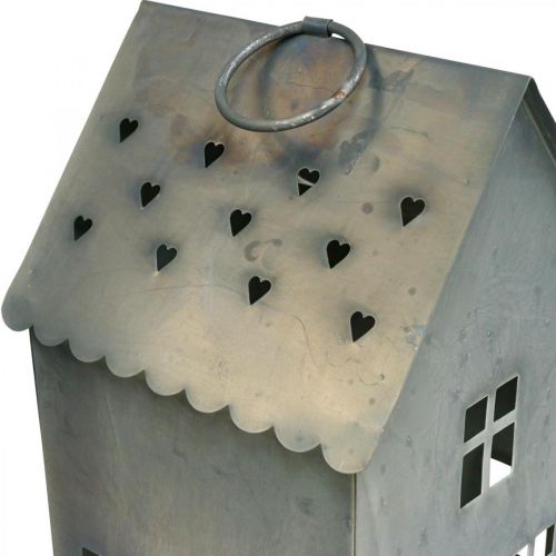 Floristik24 Portacandele Lichthaus Casetta portacandele in metallo 43×17×17 cm