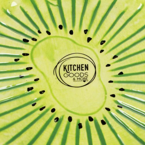 Prodotto Piatti rotondi in ceramica con motivo kiwi, adatti per tavolo da pranzo o cucina, 16 cm, 2 pezzi