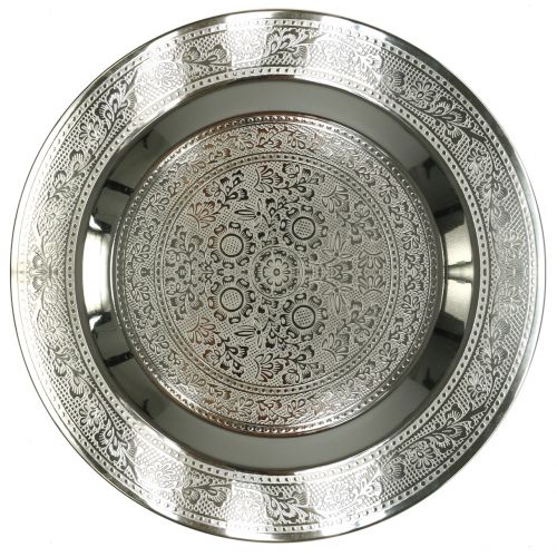 Floristik24 Piatto decorativo Marrakech argento Ø33cm