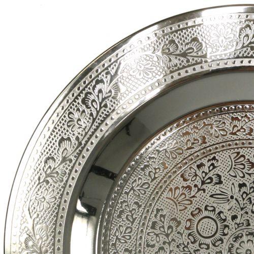 Floristik24 Piatto decorativo Marrakech argento Ø33cm