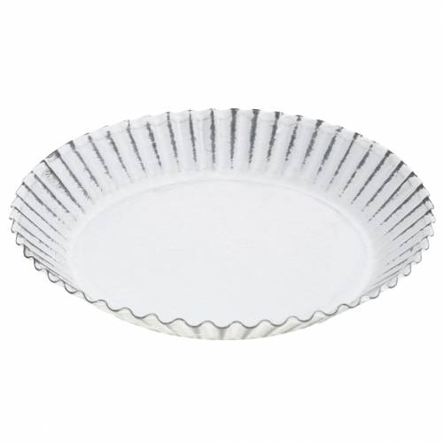 Floristik24 Piatto decorativo teglia in zinco bianco Ø15cm H2cm