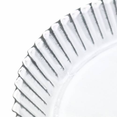 Floristik24 Piatto decorativo teglia bianco zinco Ø19,5cm H2cm