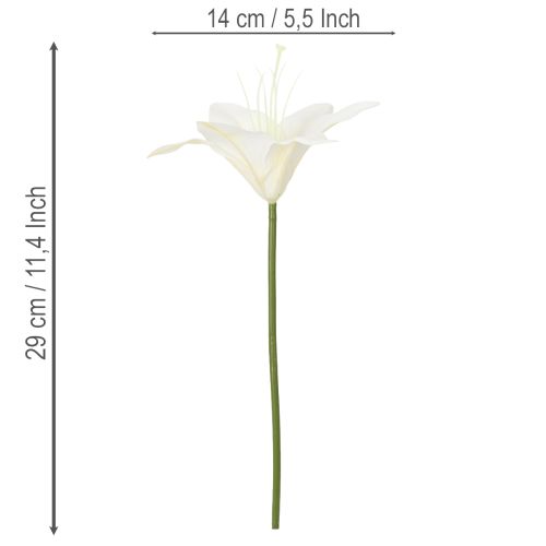 Fiori artificiali di giglio tigrato bianco per vasi e composizioni, mazzo da 6 pezzi da 29 cm. | Floristik24.it