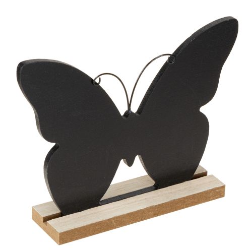Decorazione da tavolo in legno decorazione farfalla nero naturale 15cm 6 pezzi