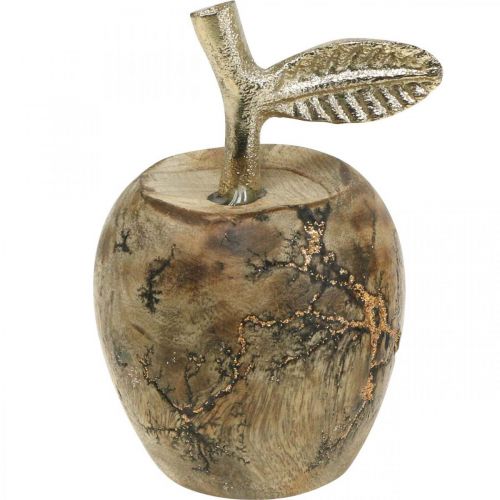 Floristik24 Decorazione da tavola mela legno Decorazione legno mela deco H13.5cm Ø8cm 2pz