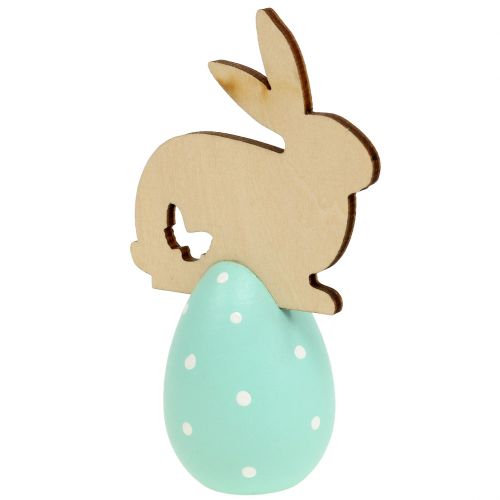 Floristik24 Decorazione da tavola Uovo di Pasqua con coniglio 9 cm - 12 cm 2 pezzi