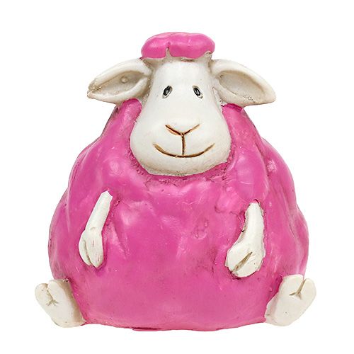 Floristik24 Decorazione del tavolo Pecora Rosa, rosa fucsia 5,5cm - 7cm 3pezzi
