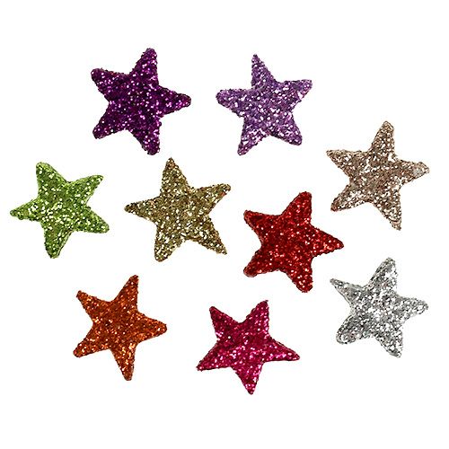 Floristik24 Stelle della decorazione della tavola ordinate 1,5 cm con mica 144 pezzi