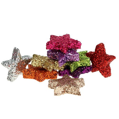 Floristik24 Stelle della decorazione della tavola ordinate 1,5 cm con mica 144 pezzi