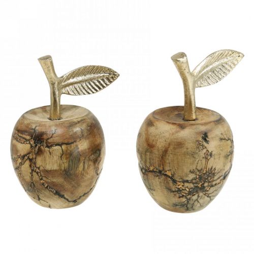 Floristik24 Decorazione da tavola in legno decorazione in legno di melo deco in legno di melo H11 cm Ø6,5 cm 2pz