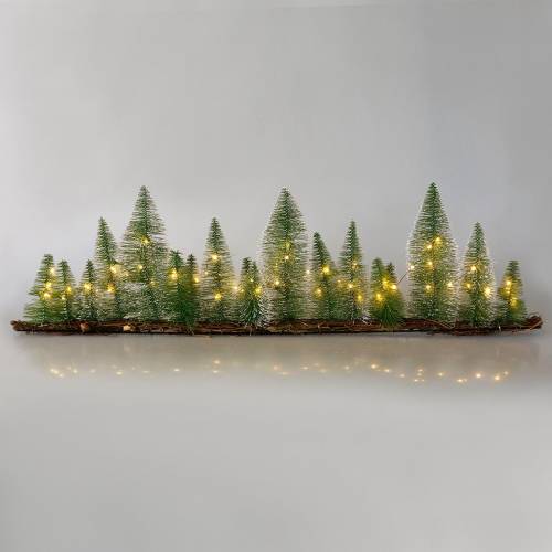 Floristik24 Decorazione da tavola foresta invernale con LED verde 100cm 60L