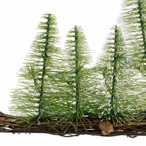 Floristik24 Decorazione da tavola foresta invernale con LED verde 100cm 60L
