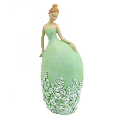 Floristik24 Decorazione da tavola decorazione primaverile figura donna vestito verde H20cm 2 pezzi