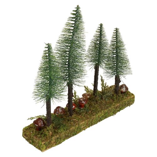 Floristik24 Decorazione da tavolo mini abeti base foresta di abete artificiale 30 cm