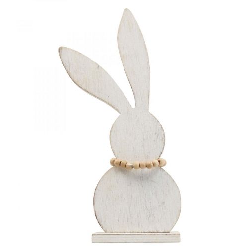 Floristik24 Decorazione da tavolo Supporto per coniglietto pasquale in legno bianco/naturale H27cm 2 pz