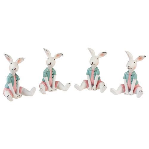 Prodotto Decorazione da tavola Coniglietta pasquale bianco blu rosa 8,5 cm 4 pezzi