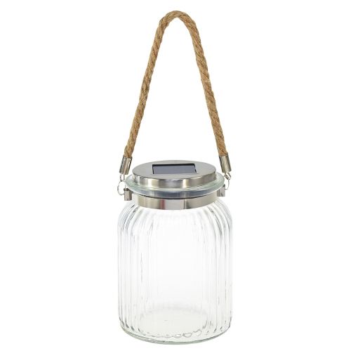 Floristik24 Decorazione da tavolo lampada a sospensione solare per balcone bianco caldo Ø11cm H16cm