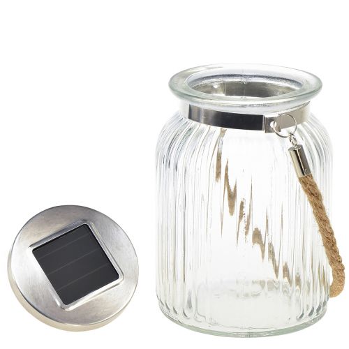 Floristik24 Decorazione da tavolo lampada a sospensione solare per balcone bianco caldo Ø11cm H16cm