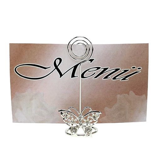 Prodotto Porta segnaposto Farfalla 3,5 cm argento 6 pezzi