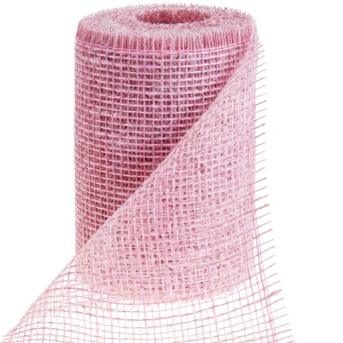 Floristik24 Runner da tavolo nastro da tavolo in iuta nastro di iuta rosa chiaro 15 cm 10 m