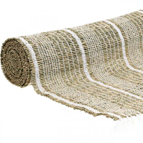 Floristik24 Runner da tavola seagrass naturale, bianco decorazione della tavola estate 35×220cm