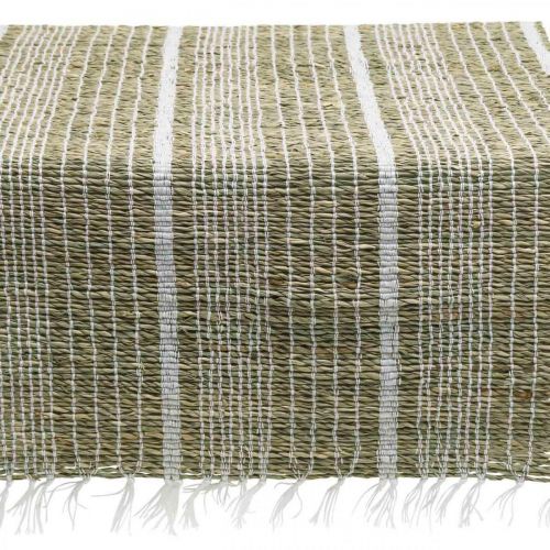 Floristik24 Runner da tavola seagrass naturale, bianco decorazione della tavola estate 35×220cm