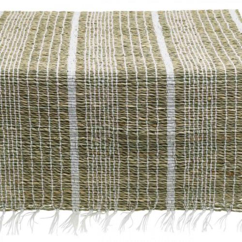 Prodotto Runner da tavola seagrass naturale, bianco decorazione della tavola estate 35×220cm