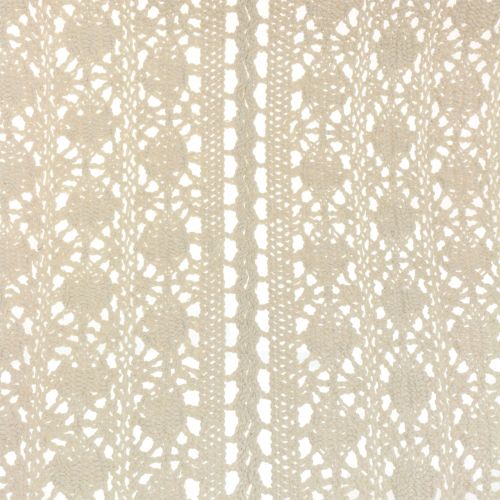 Floristik24 Runner da tavola in pizzo all'uncinetto natura 30 cm x 140 cm