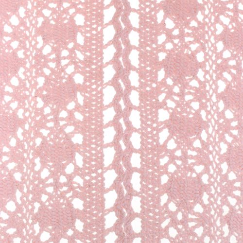 Floristik24 Runner da tavola all'uncinetto in pizzo rosa 30 cm x 140 cm