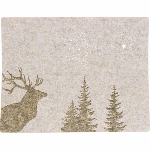 Floristik24 Tovaglietta natalizia decorazione per la tavola in feltro marrone 45×35 cm 4pz